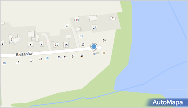 Zakliczyn, Bieżanów, 28, mapa Zakliczyn