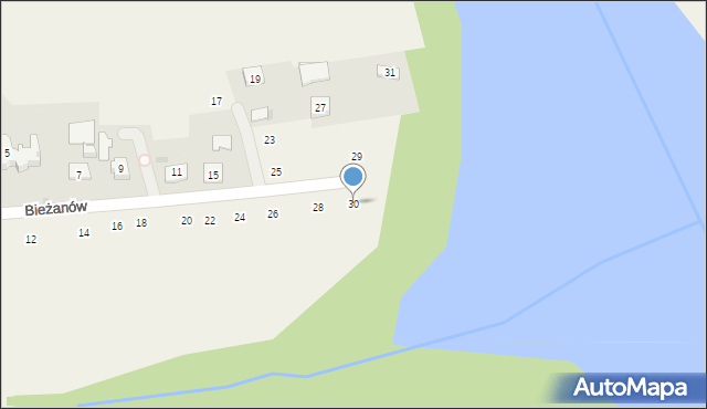 Zakliczyn, Bieżanów, 30, mapa Zakliczyn