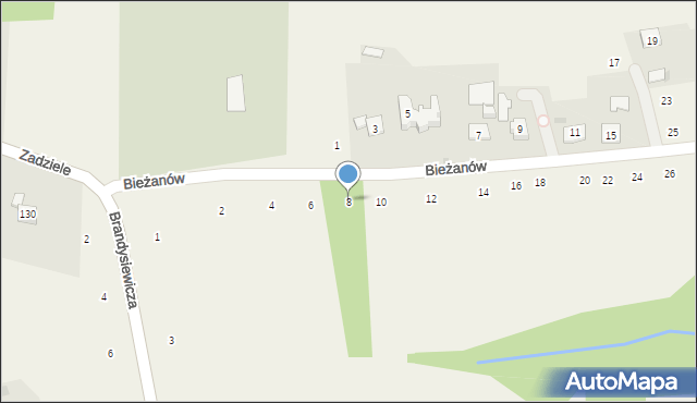 Zakliczyn, Bieżanów, 8, mapa Zakliczyn