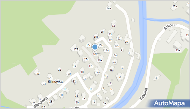 Zakopane, Bilinówka, 10b, mapa Zakopanego