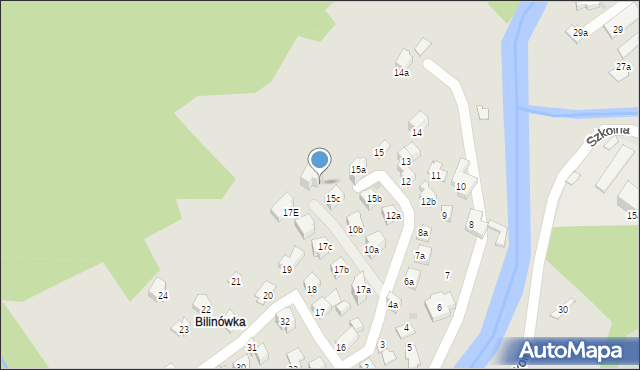 Zakopane, Bilinówka, 15d, mapa Zakopanego