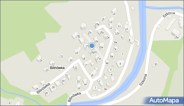 Zakopane, Bilinówka, 17b, mapa Zakopanego