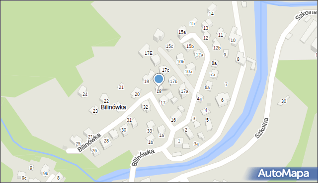 Zakopane, Bilinówka, 18, mapa Zakopanego