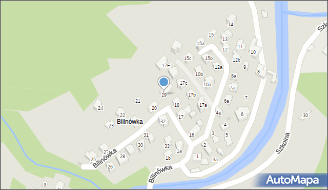 Zakopane, Bilinówka, 19, mapa Zakopanego