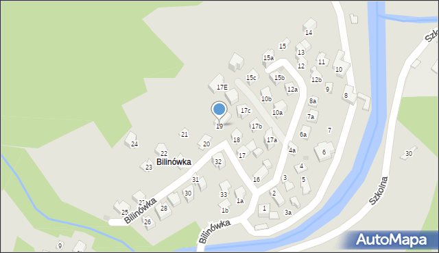 Zakopane, Bilinówka, 19, mapa Zakopanego