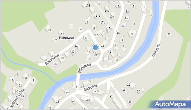 Zakopane, Bilinówka, 1a, mapa Zakopanego