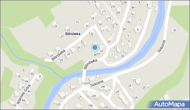 Zakopane, Bilinówka, 1b, mapa Zakopanego