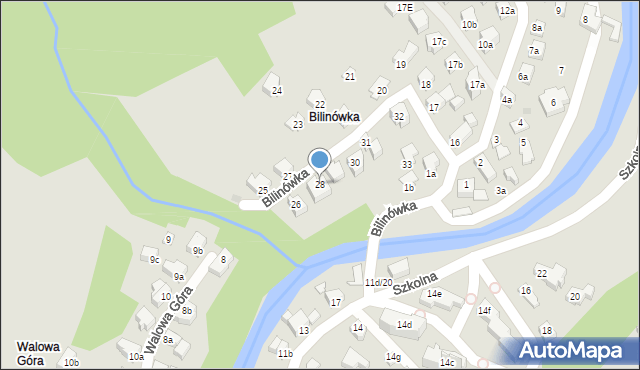 Zakopane, Bilinówka, 28, mapa Zakopanego