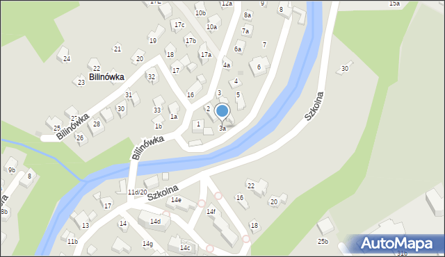 Zakopane, Bilinówka, 3a, mapa Zakopanego