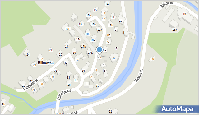 Zakopane, Bilinówka, 4a, mapa Zakopanego