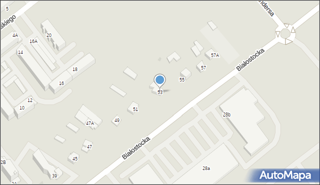 Zambrów, Białostocka, 53, mapa Zambrów