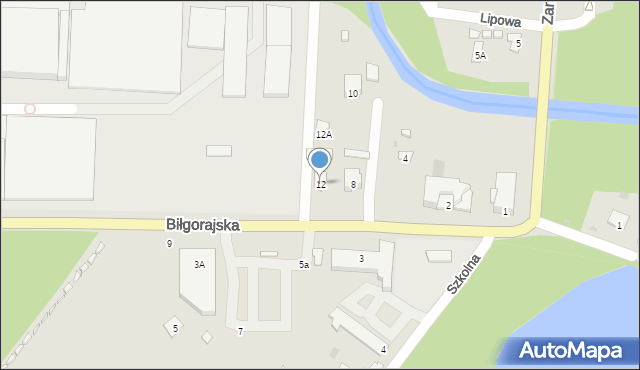 Zwierzyniec, Biłgorajska, 12, mapa Zwierzyniec