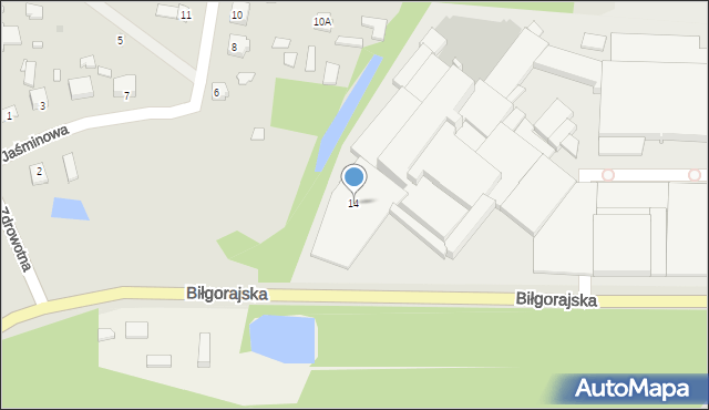 Zwierzyniec, Biłgorajska, 14, mapa Zwierzyniec