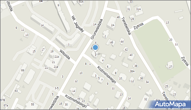 Biała Podlaska, bł. Koźmińskiego Honorata, 2, mapa Białej Podlaskiej