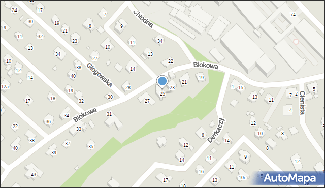 Bielsko-Biała, Blokowa, 25, mapa Bielsko-Białej