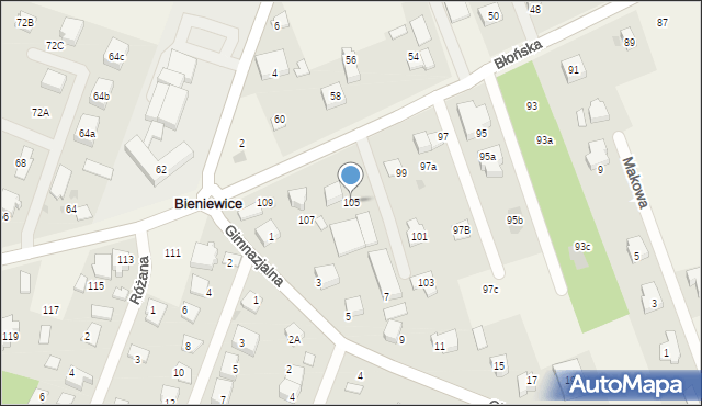 Bieniewice, Błońska, 105, mapa Bieniewice