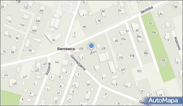 Bieniewice, Błońska, 107, mapa Bieniewice