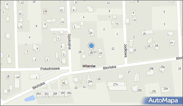 Bieniewice, Błońska, 26, mapa Bieniewice