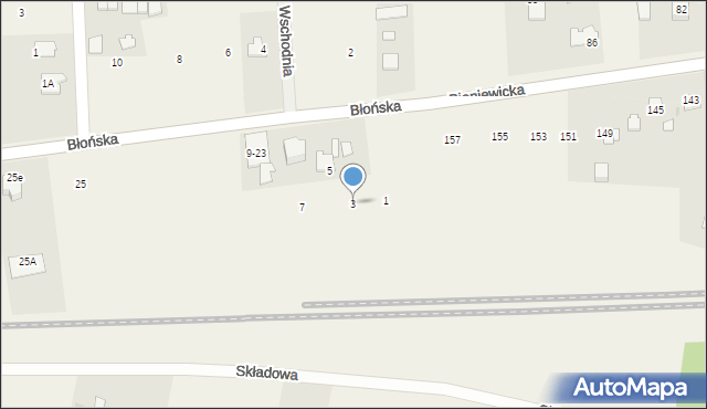 Bieniewice, Błońska, 3, mapa Bieniewice