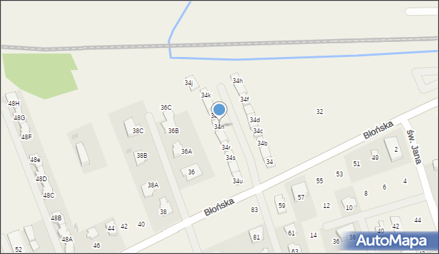 Bieniewice, Błońska, 34n, mapa Bieniewice