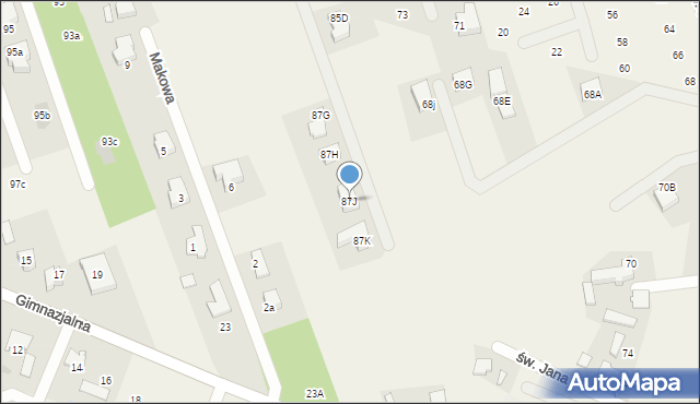 Bieniewice, Błońska, 87J, mapa Bieniewice