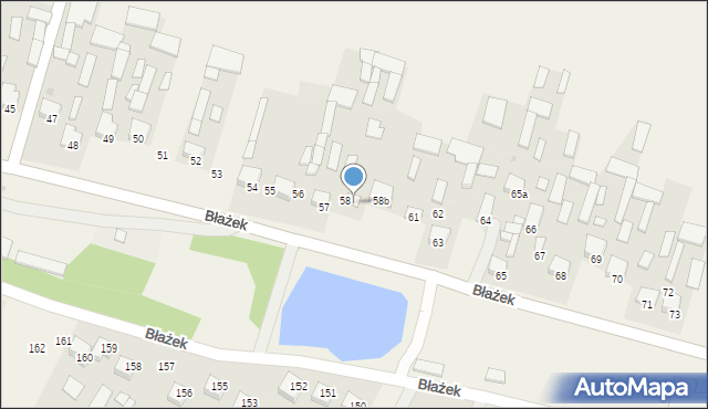 Błażek, Błażek, 58a, mapa Błażek
