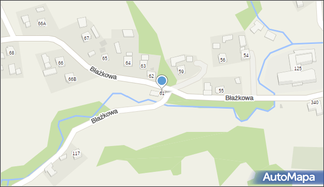 Błażkowa, Błażkowa, 61, mapa Błażkowa