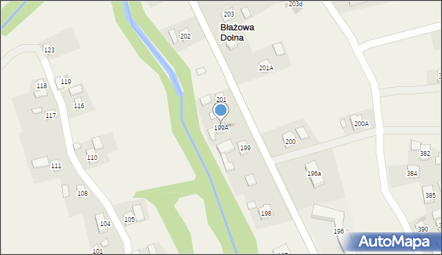 Błażowa Dolna, Błażowa Dolna, 199A, mapa Błażowa Dolna