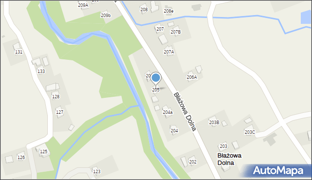 Błażowa Dolna, Błażowa Dolna, 205, mapa Błażowa Dolna