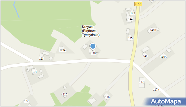 Błędowa Tyczyńska, Błędowa Tyczyńska, 119, mapa Błędowa Tyczyńska