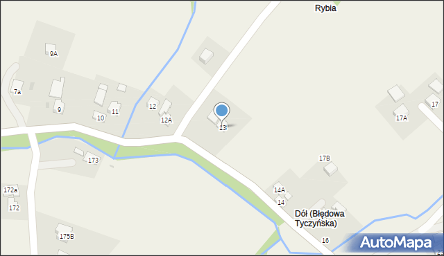 Błędowa Tyczyńska, Błędowa Tyczyńska, 13, mapa Błędowa Tyczyńska