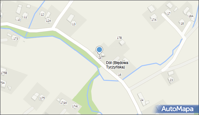 Błędowa Tyczyńska, Błędowa Tyczyńska, 14, mapa Błędowa Tyczyńska