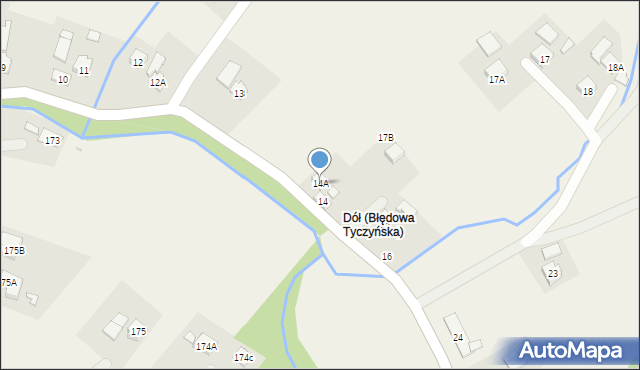 Błędowa Tyczyńska, Błędowa Tyczyńska, 14A, mapa Błędowa Tyczyńska