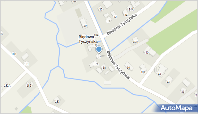 Błędowa Tyczyńska, Błędowa Tyczyńska, 37, mapa Błędowa Tyczyńska