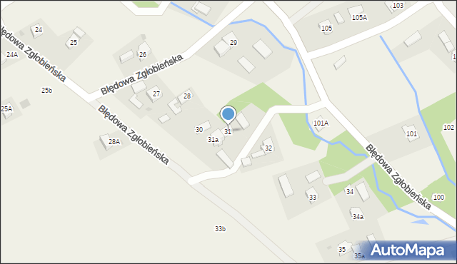 Błędowa Zgłobieńska, Błędowa Zgłobieńska, 31, mapa Błędowa Zgłobieńska