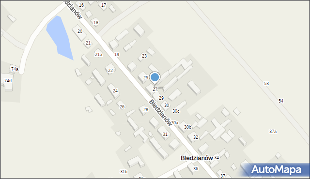 Bledzianów, Bledzianów, 27, mapa Bledzianów