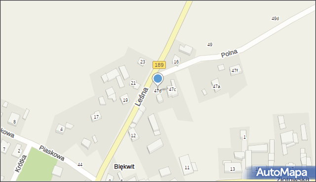 Blękwit, Blękwit, 47d, mapa Blękwit