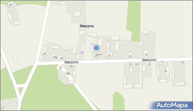 Błeszno, Błeszno, 14, mapa Błeszno