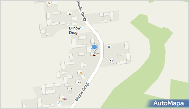 Blinów Drugi, Blinów Drugi, 21A, mapa Blinów Drugi