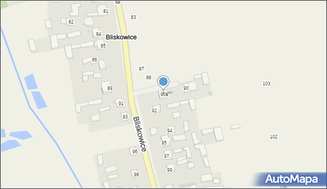 Bliskowice, Bliskowice, 90a, mapa Bliskowice