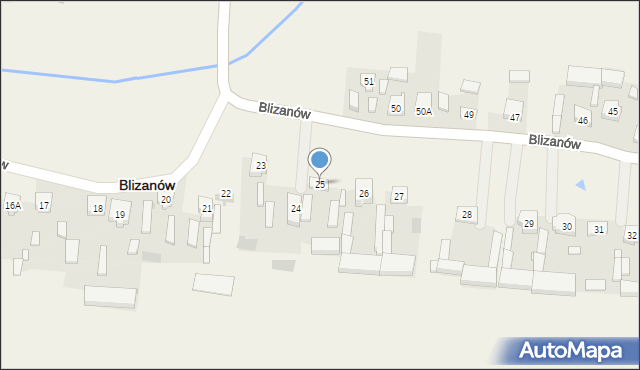 Blizanów, Blizanów, 25, mapa Blizanów