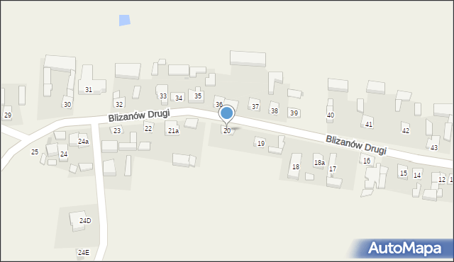 Blizanów Drugi, Blizanów Drugi, 20, mapa Blizanów Drugi