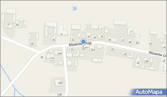 Blizanów Drugi, Blizanów Drugi, 22, mapa Blizanów Drugi