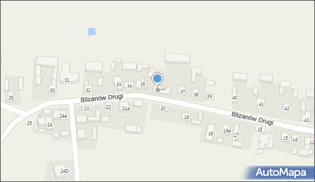 Blizanów Drugi, Blizanów Drugi, 36, mapa Blizanów Drugi