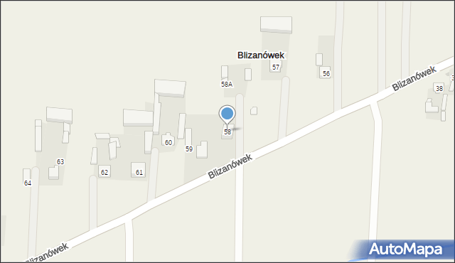 Blizanówek, Blizanówek, 58, mapa Blizanówek