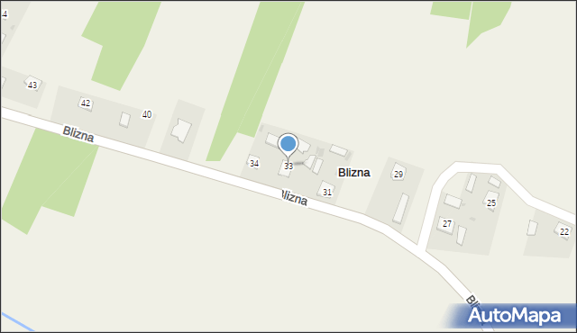 Blizna, Blizna, 33, mapa Blizna