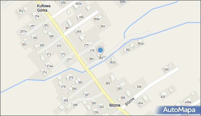 Blizne, Blizne, 381, mapa Blizne