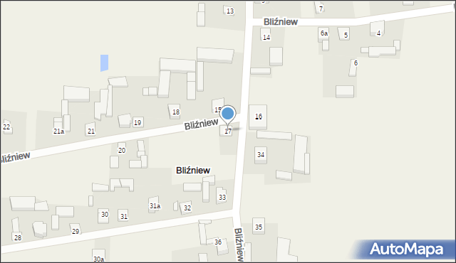 Bliźniew, Bliźniew, 17, mapa Bliźniew