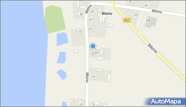 Blizno, Blizno, 11, mapa Blizno