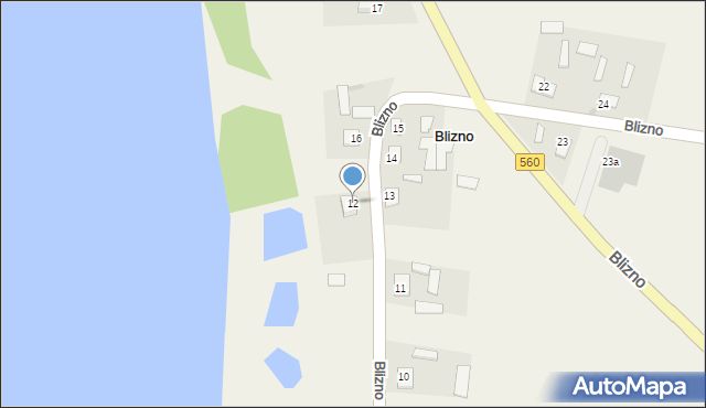 Blizno, Blizno, 12, mapa Blizno